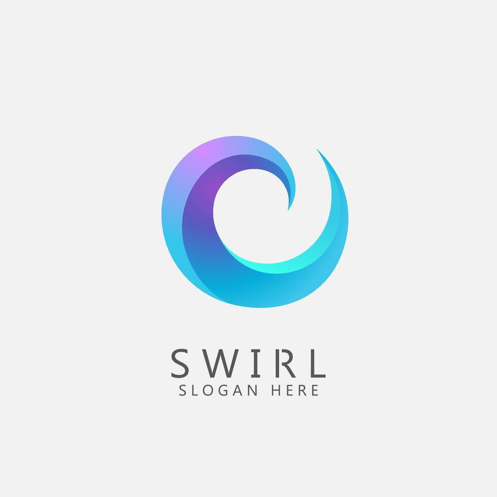 Swirl Business Logo Concept. Teamwork, Social, Or Community Symbol, Vector Illustration