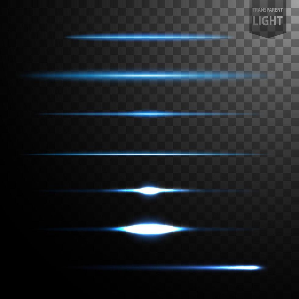 Abstract Blue Light Lines Isolated, Easily Transferred to Your Project, Vector Illustration