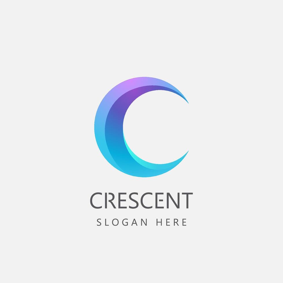 Crescent Business Logo Concept. Teamwork, Social, Or Community Symbol, Vector Illustration