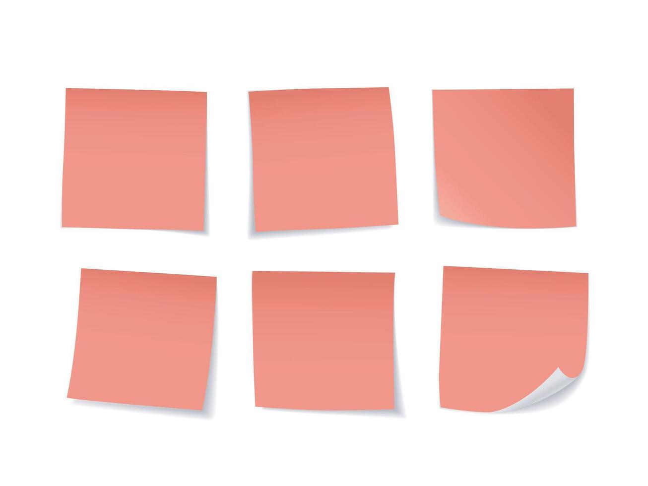 Red Sticky Notes Set. Suitable For Notes, Advertising, and Other, Vector Illustration