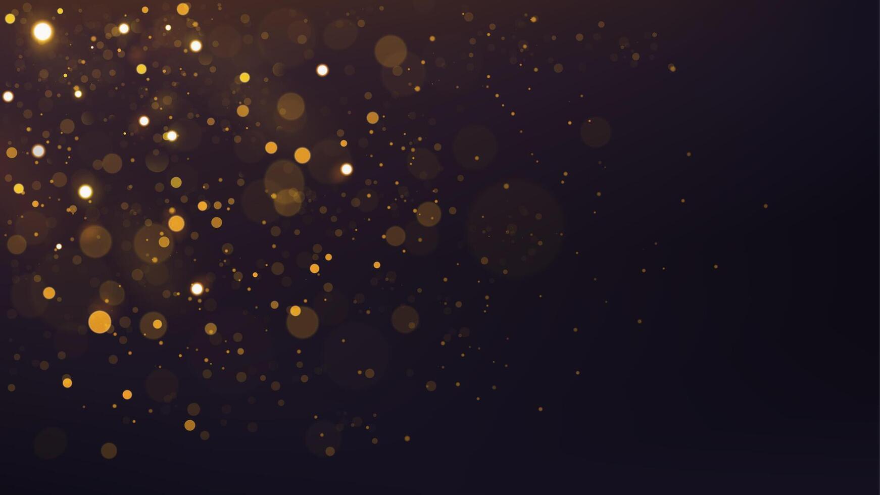 resumen oro bokeh disperso, pantalla ancha versión, vector ilustración