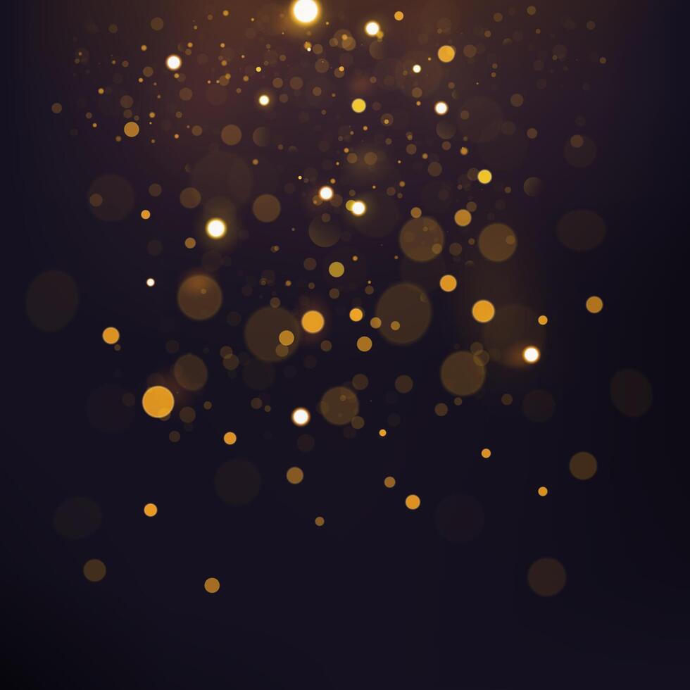 resumen oro bokeh disperso, pantalla ancha versión, vector ilustración