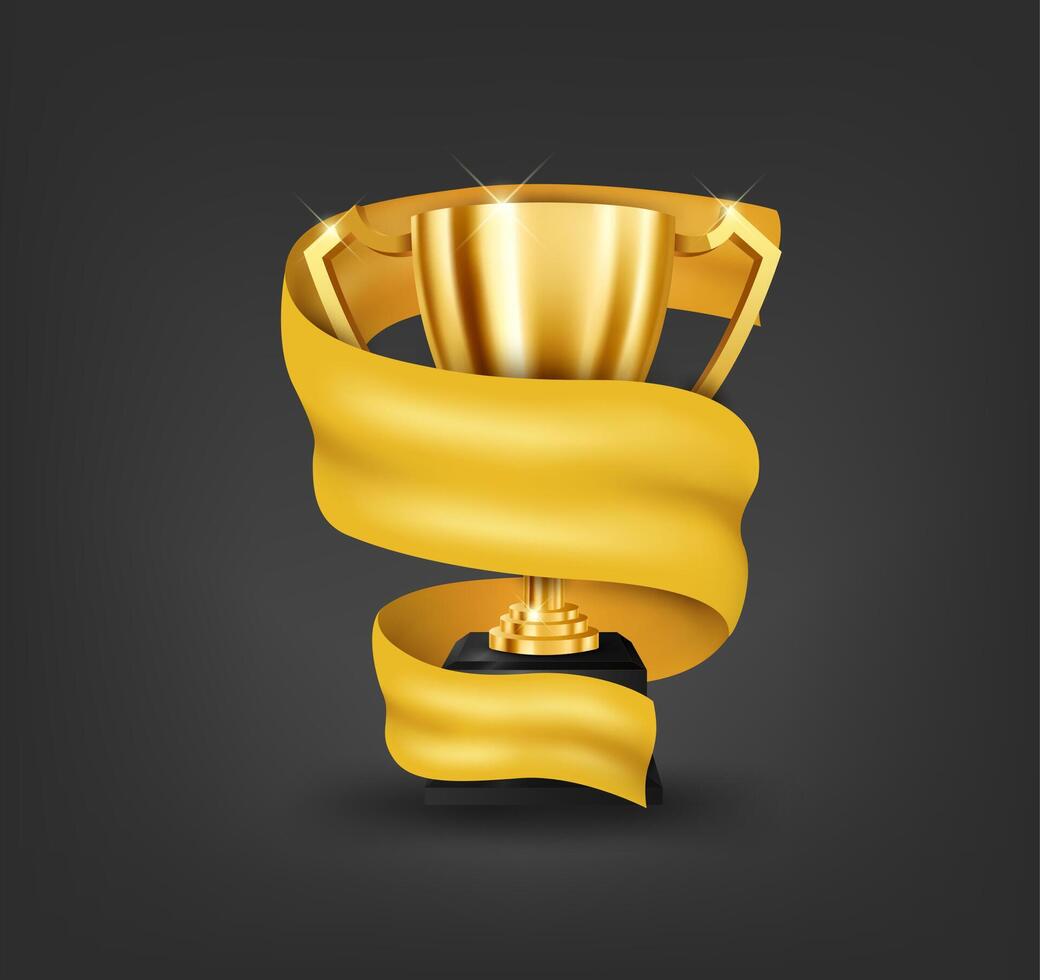 Trophies Wrapped in A Revolving Cloth, Vector Illustration