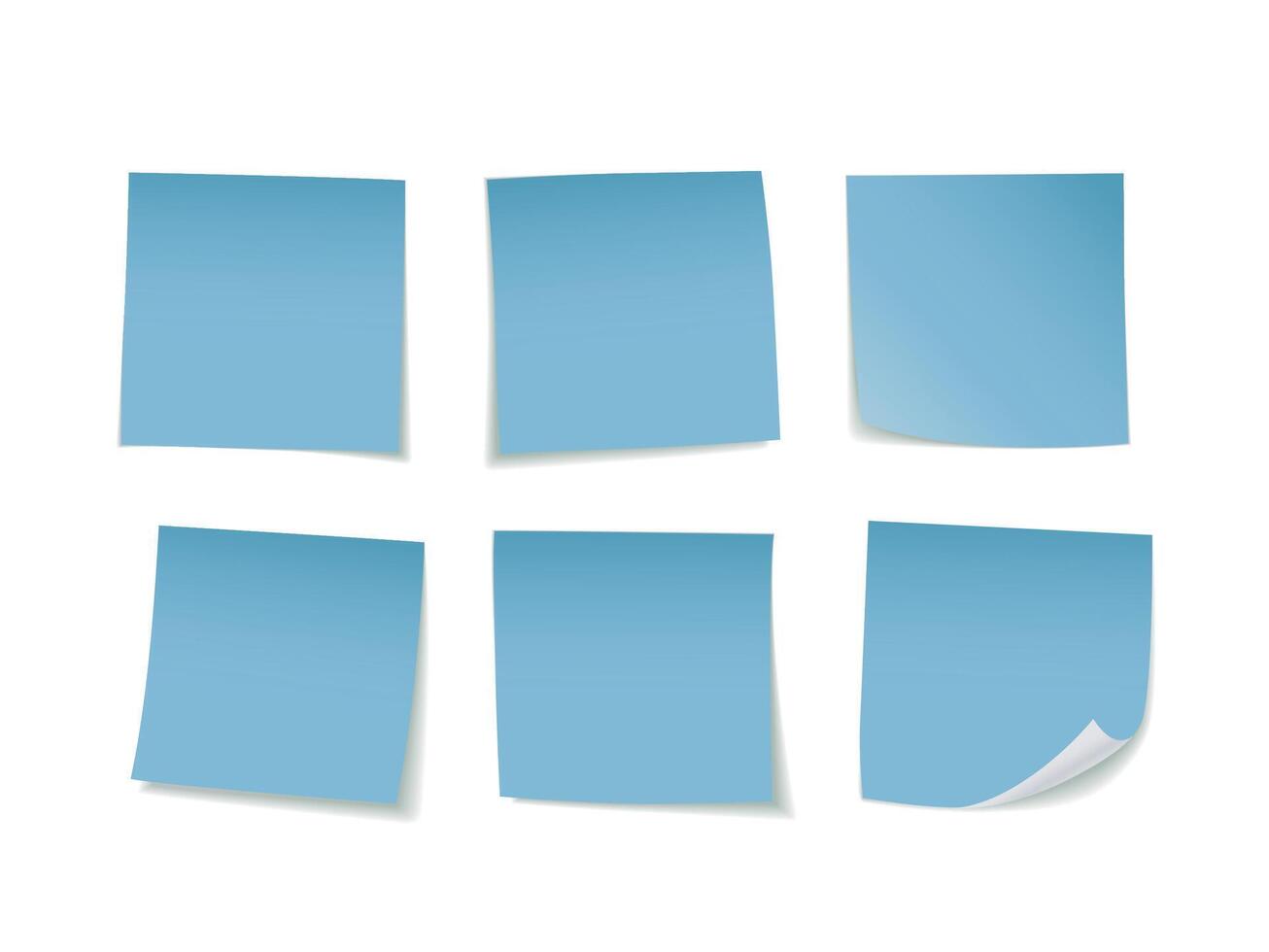 Blue Sticky Notes Set. Suitable For Notes, Advertising, and Other, Vector Illustration