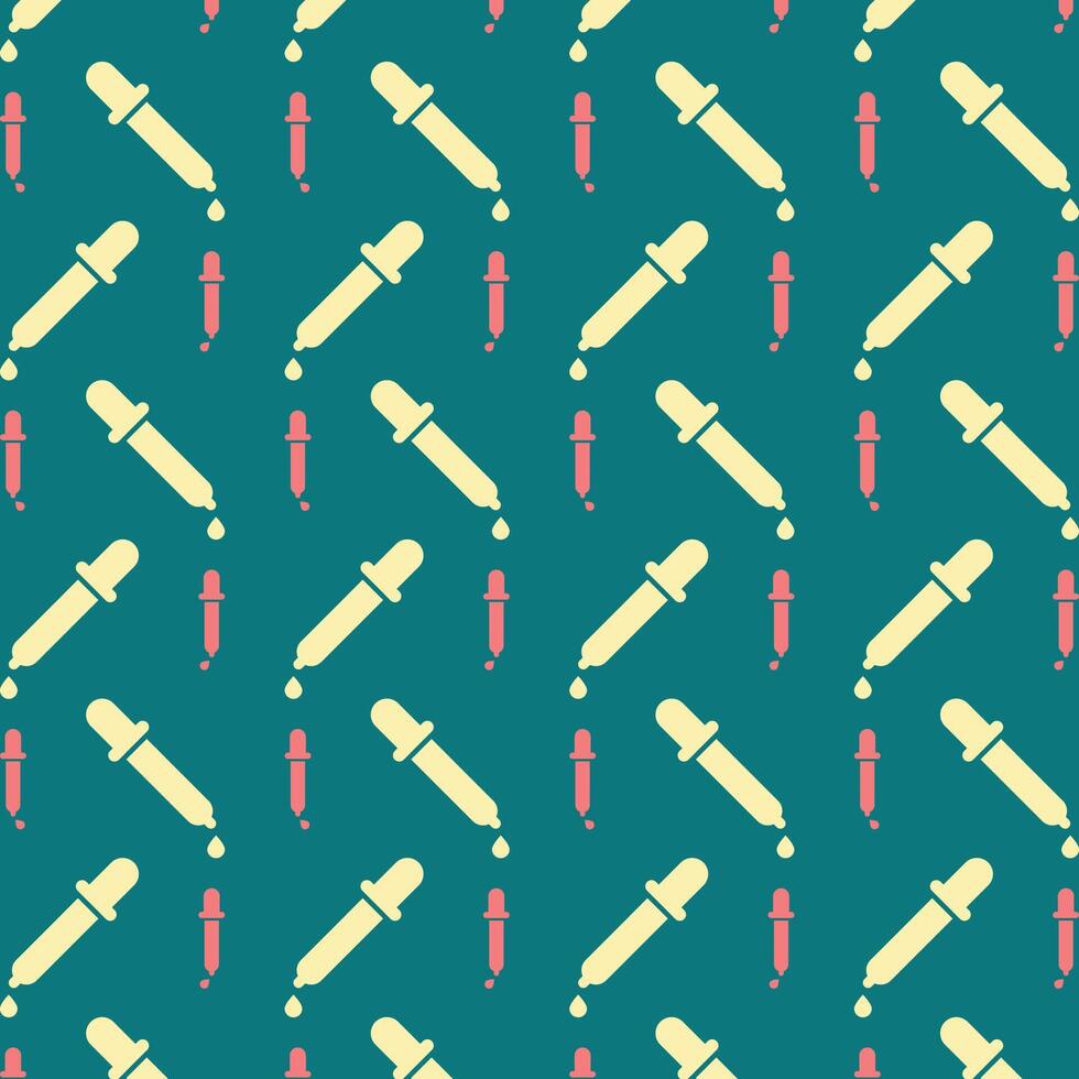 Dropper symbol trendy repeating pattern beautiful vector illustration blue background
