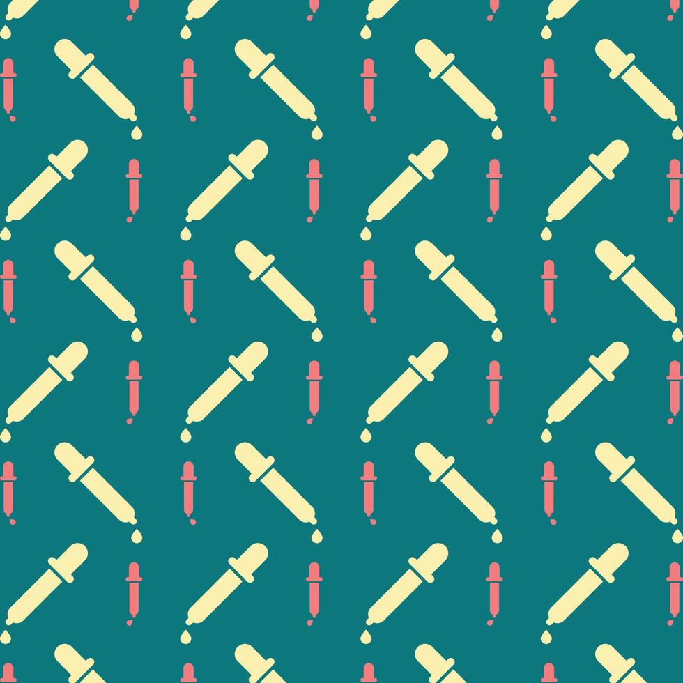 Dropper symbol trendy repeating pattern beautiful vector illustration blue background