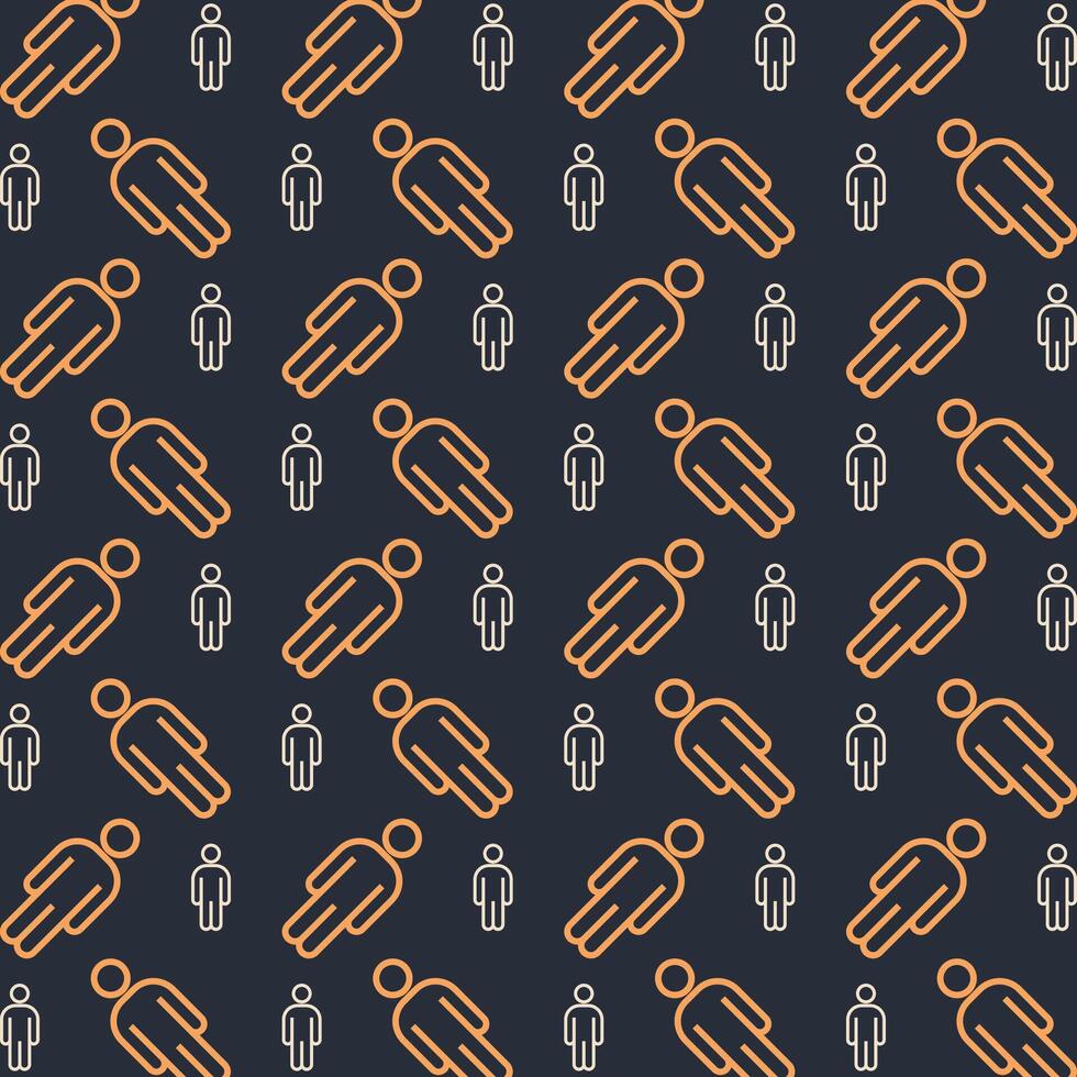 People multicolor repeating trendy pattern in dark background vector illustration