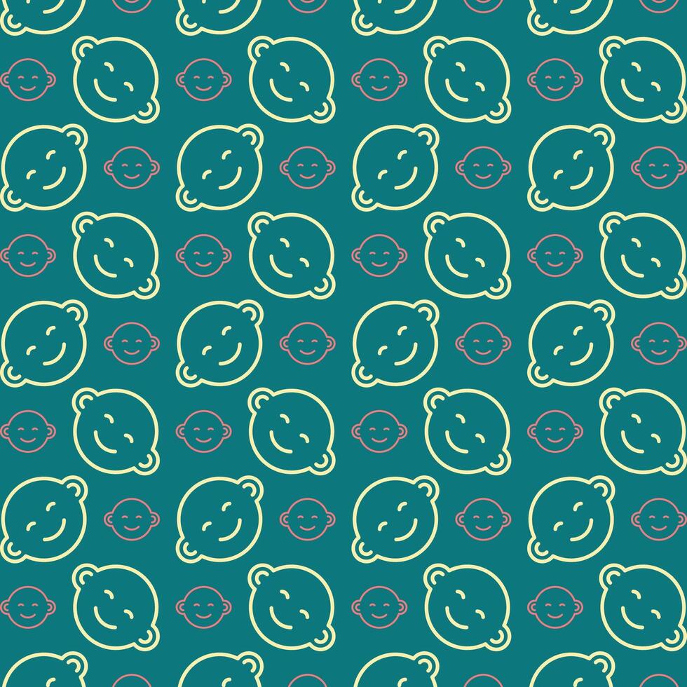 Kids icon trendy repeating pattern beautiful vector illustration blue background