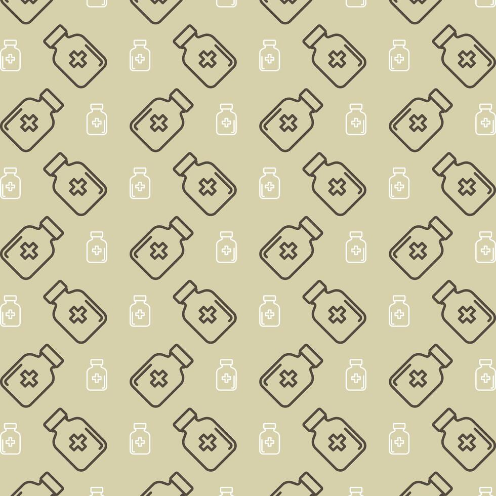 Medicine bottle symbol multicolor decorative trendy repeating pattern vector illustration