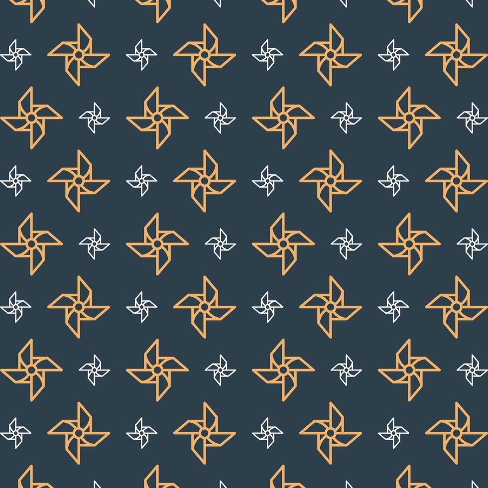 Pinwheel icon trendy repeating pattern orange color vector illustration background