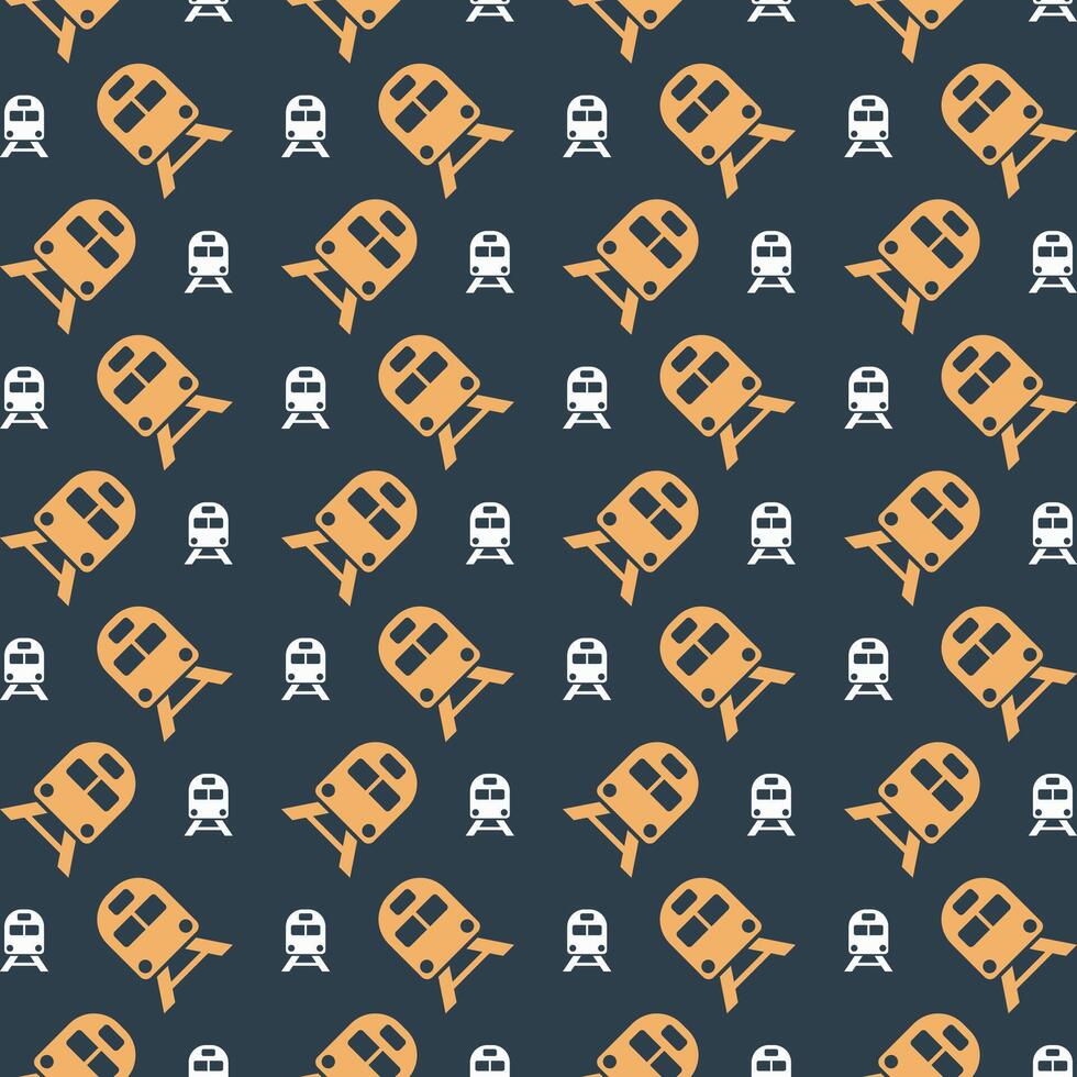 Train icon trendy repeating pattern orange color vector illustration background