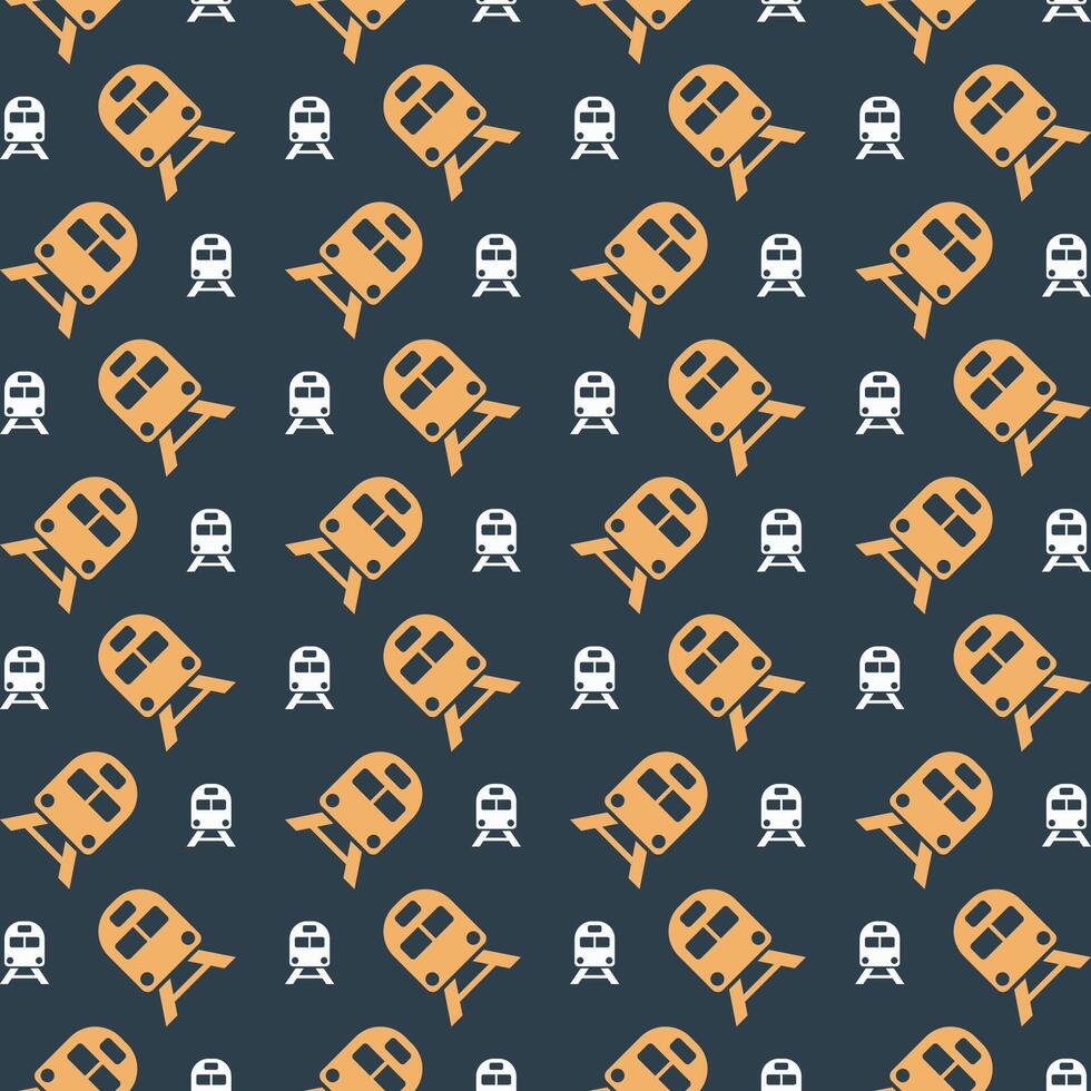 Train icon trendy repeating pattern orange color vector illustration background