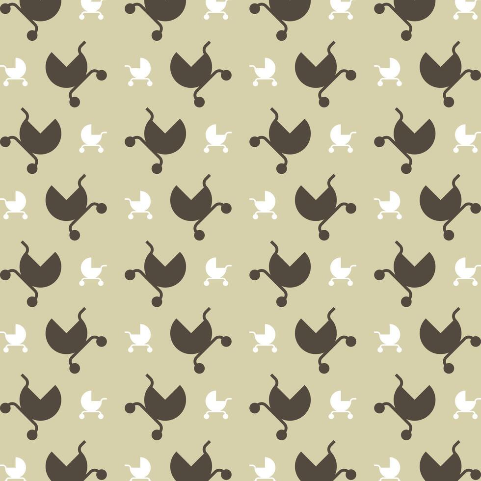 Baby stroller symbol multicolor decorative trendy repeating pattern vector illustration