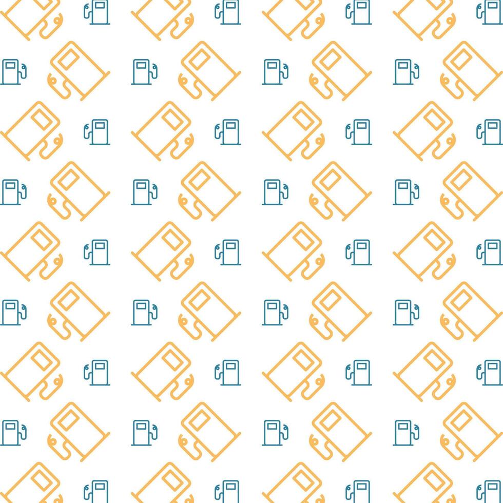 Gas station icon trendy repeating pattern colorful vector illustration background
