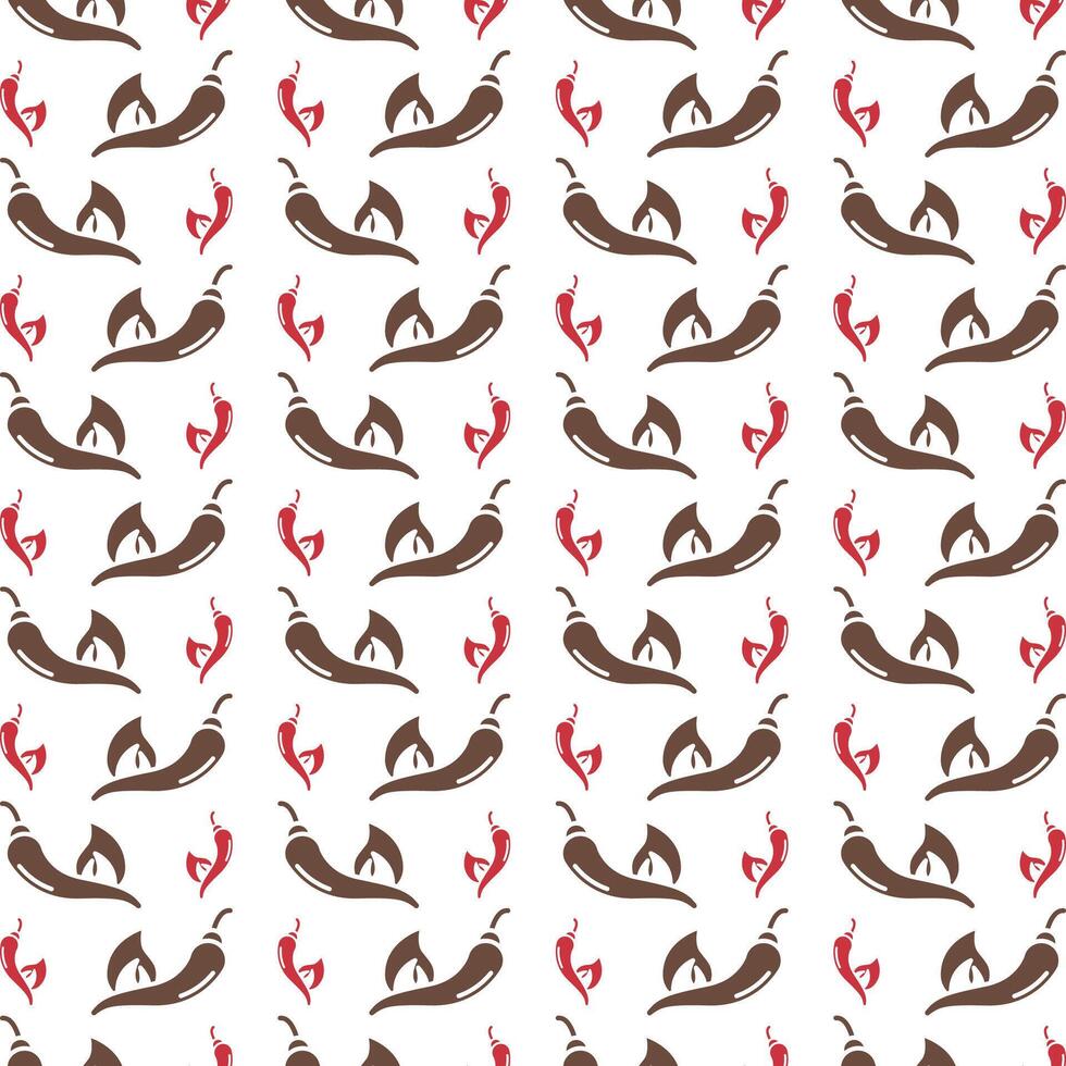Spicy food red brown repeating trendy pattern beautiful vector illustration background