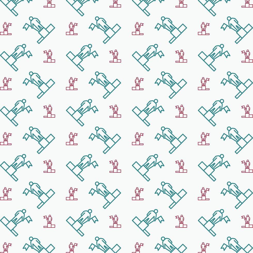 Winner symbol multicolor decorative trendy red repeating pattern vector illustration