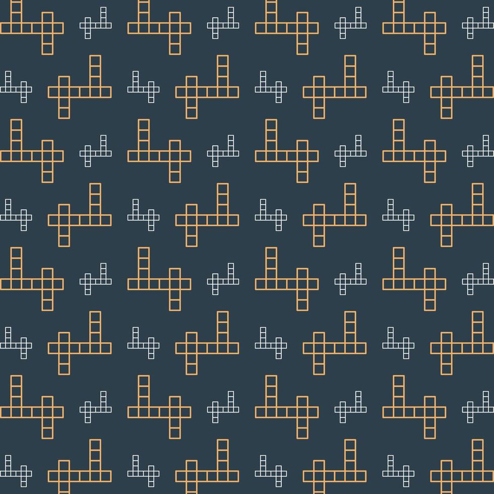 Crossword icon trendy repeating pattern orange color vector illustration background