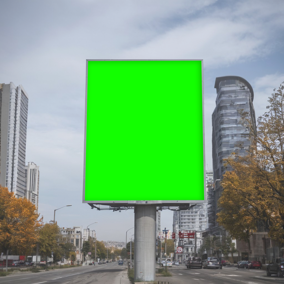 Empty billboard in the city psd