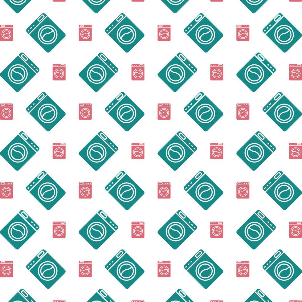 Washing machine icon repeated stylish trendy pattern beautiful vector illustration background