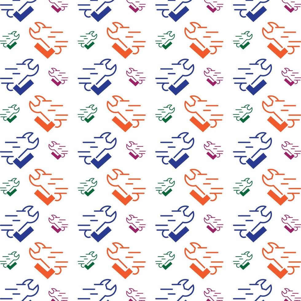Fast repair multicolor repeating trendy pattern stylist vector illustration background