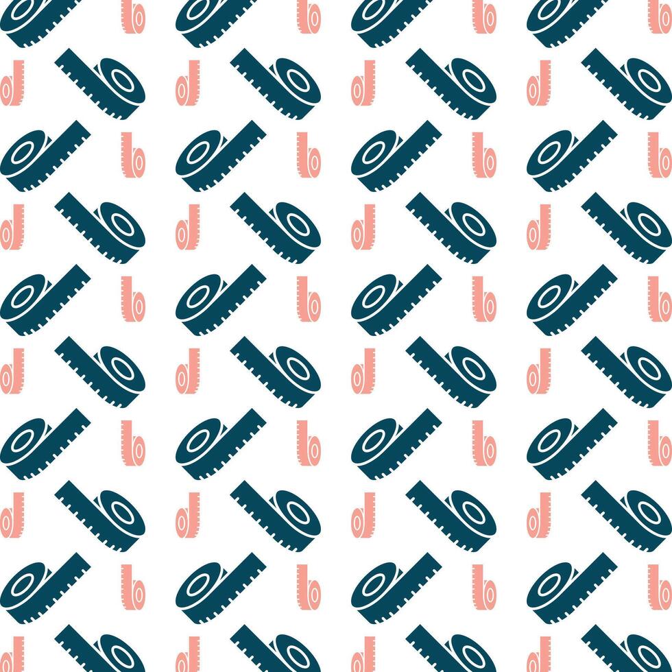 Tape measurement trendy repeating fashion pattern vector illustration background