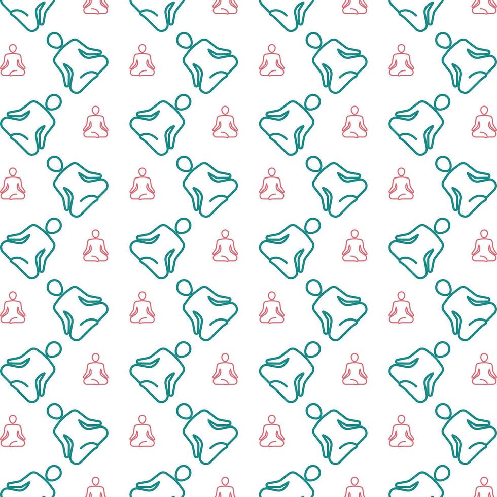 Meditation icon repeated stylish trendy pattern beautiful vector illustration background