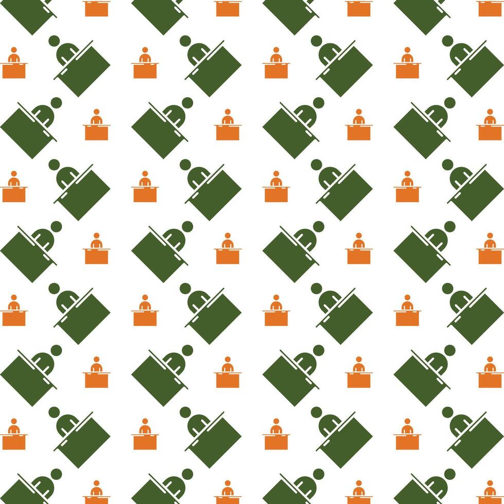 Helpdesk icon repeated stylish trendy pattern beautiful green vector illustration background