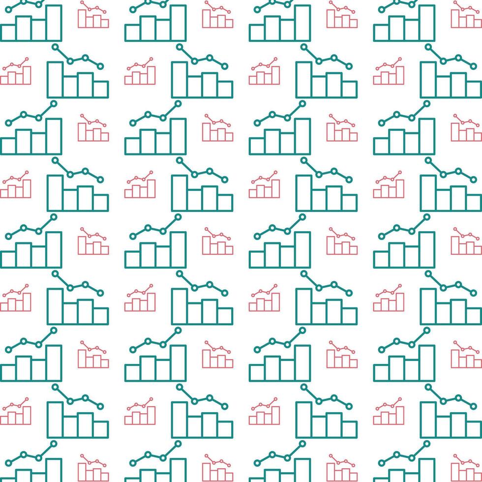 Statistic icon repeated stylish trendy pattern beautiful vector illustration background