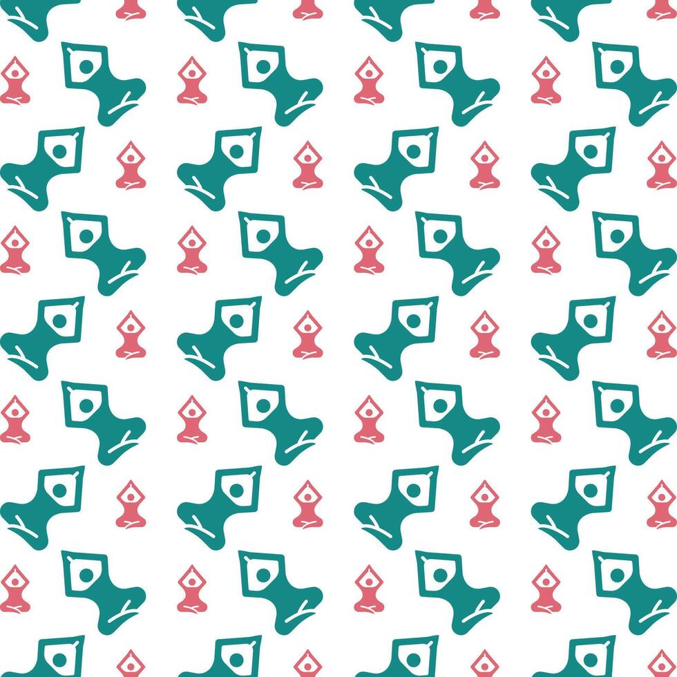 Yoga icon repeated stylish trendy pattern beautiful vector illustration background