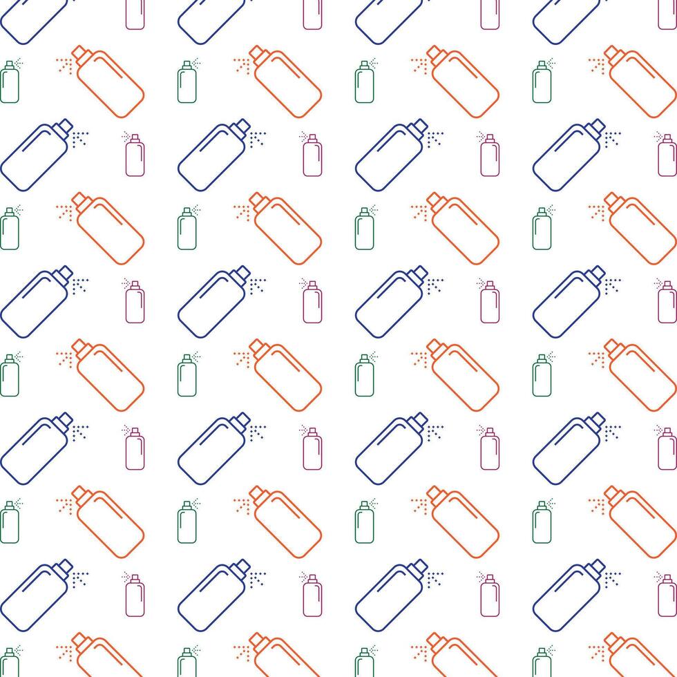 Bottle spray multicolor repeating trendy pattern stylist vector illustration background