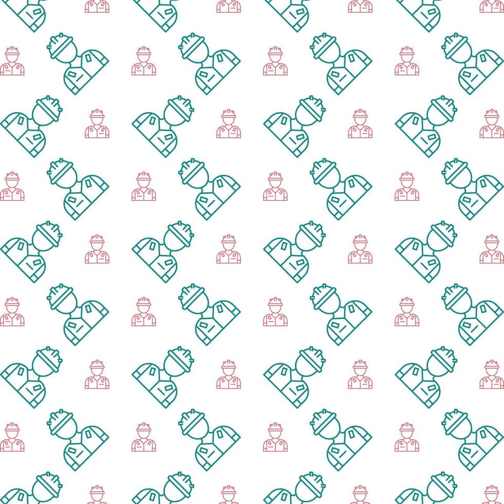Construction worker icon repeated stylish trendy pattern beautiful vector illustration background
