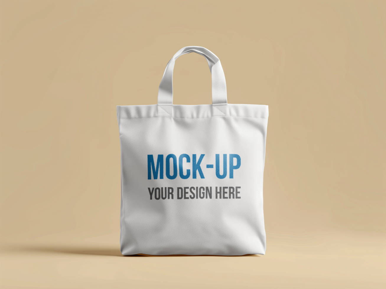 mockup of a tote bag on a beige background psd