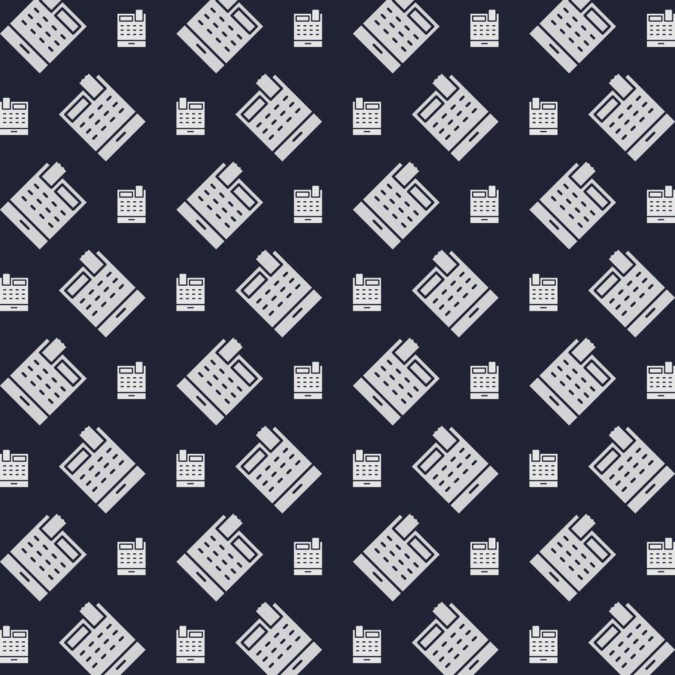 Cash register modern repeating stylish trendy pattern vector illustration black background
