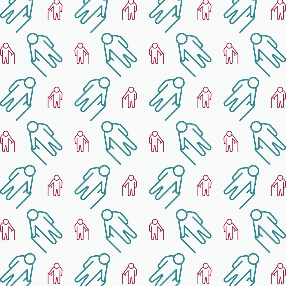 Retirement symbol multicolor decorative trendy red repeating pattern vector illustration