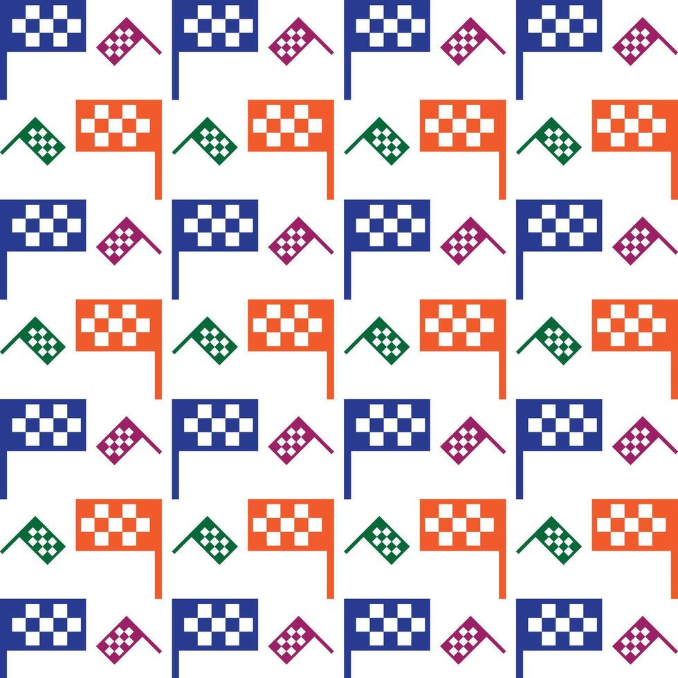 Car Racing Flag multicolor repeating trendy pattern stylist vector illustration