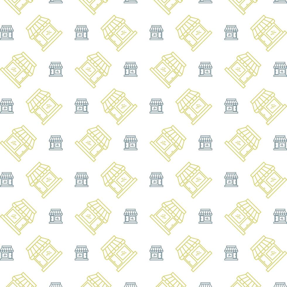 Store icon repeated lovely trendy pattern beautiful vector illustration background
