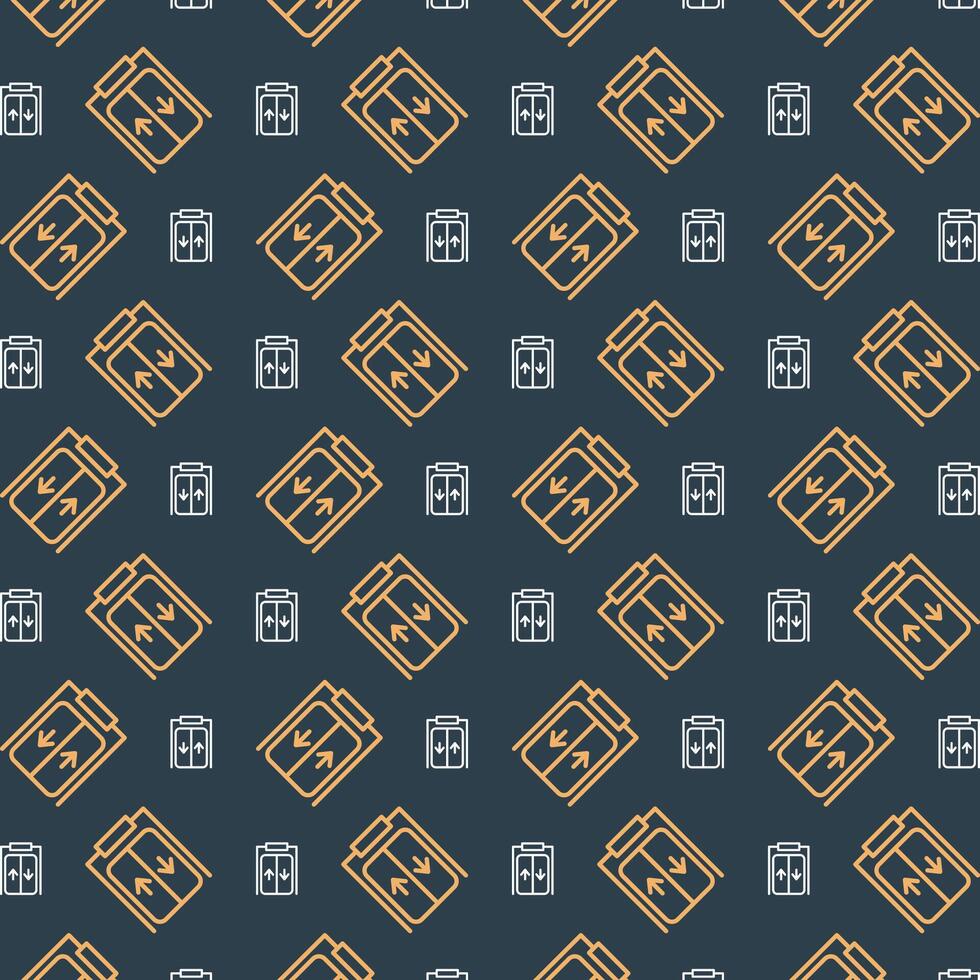 Lift icon trendy repeating pattern orange color vector illustration background