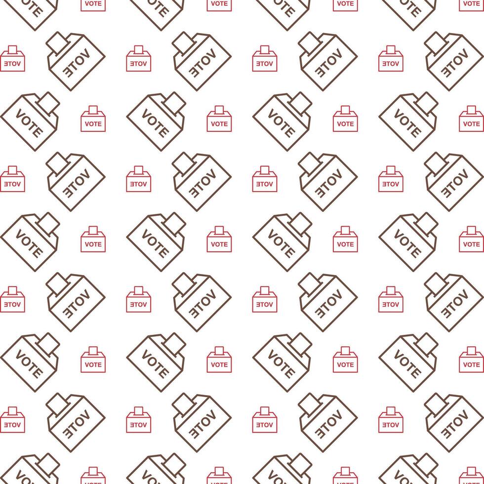 Election vote red brown repeating trendy pattern beautiful vector illustration background