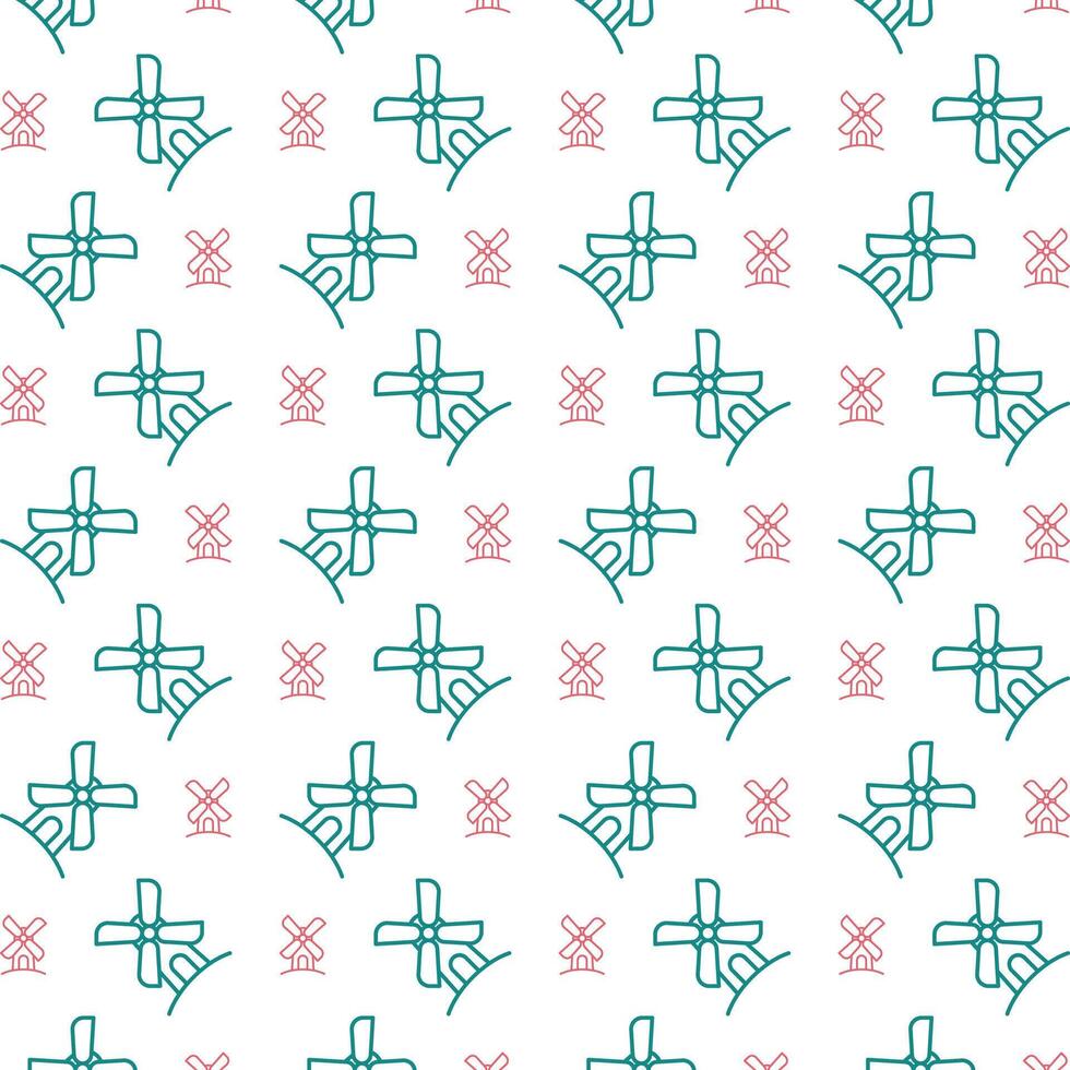 Mill icon repeated stylish trendy pattern beautiful vector illustration background