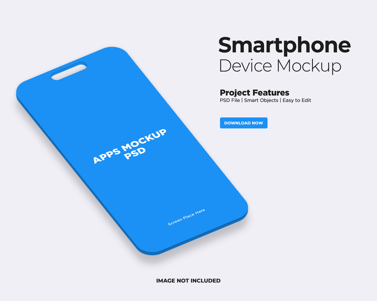 Smartphone mockup with blue background psd