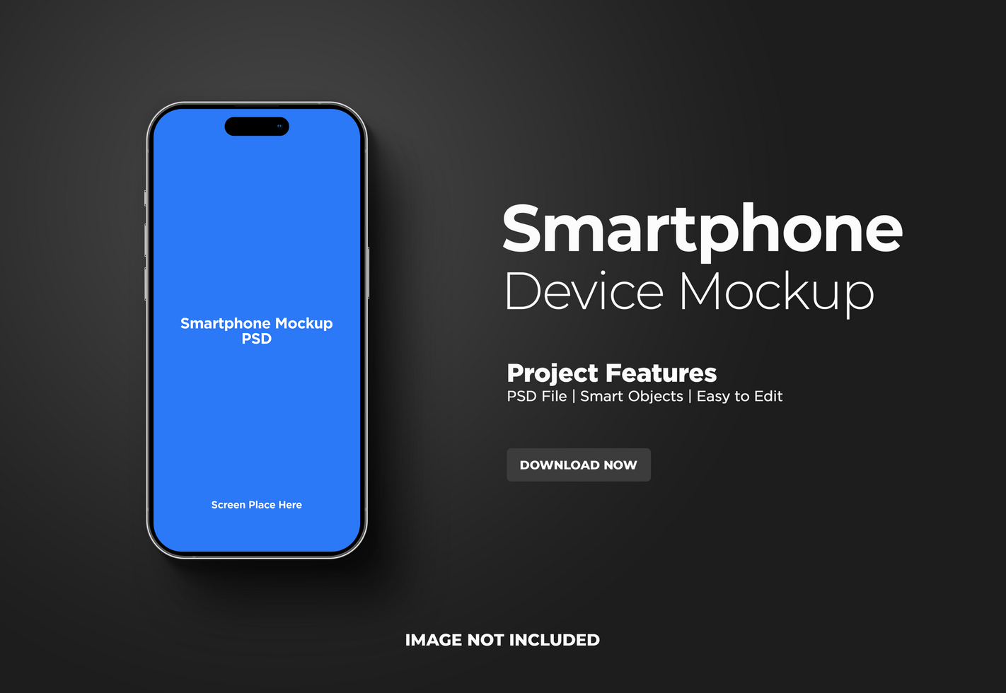Smartphone mockup with black background psd