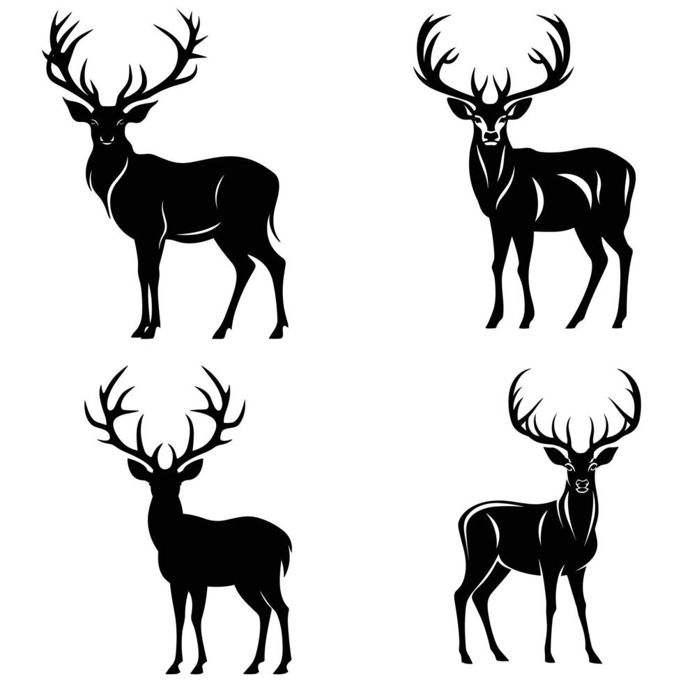 Deer vector silhouette bundle.