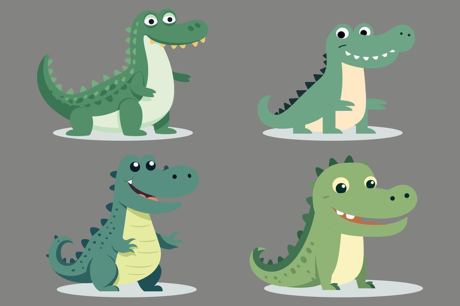 Cartoon crocodile vector illustration.