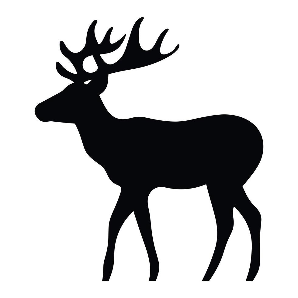 Caribou black Silhouette vector