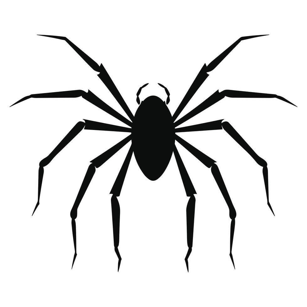 AI generated Spider black Silhouette vector. vector