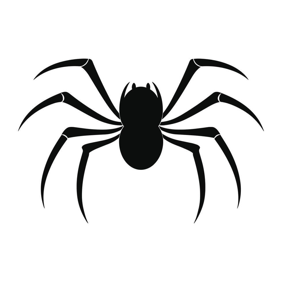 AI generated Spider black Silhouette vector. vector