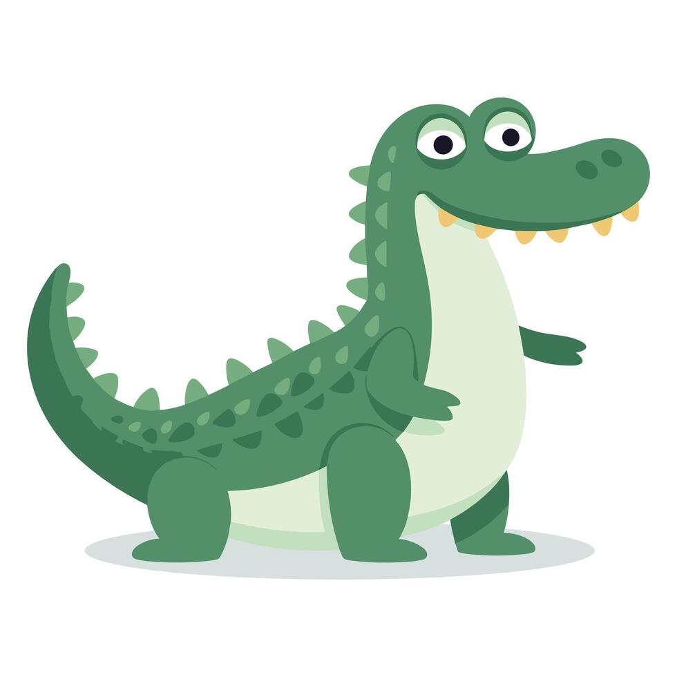 Cartoon crocodile vector illustration.