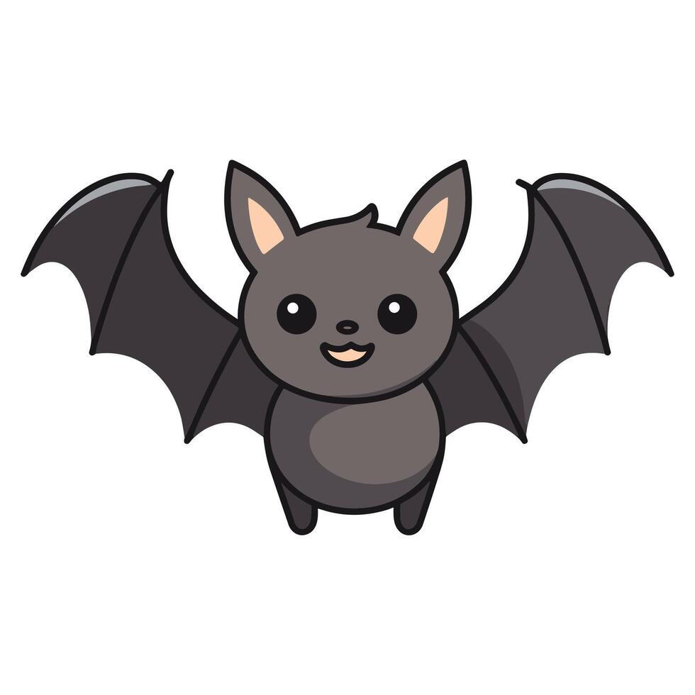 Bat animal with halloween costume cartoon vector illustration.