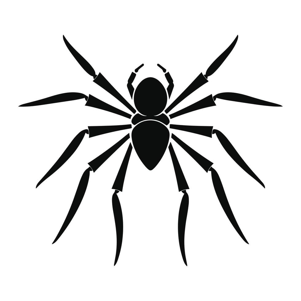 AI generated Spider black Silhouette vector. vector
