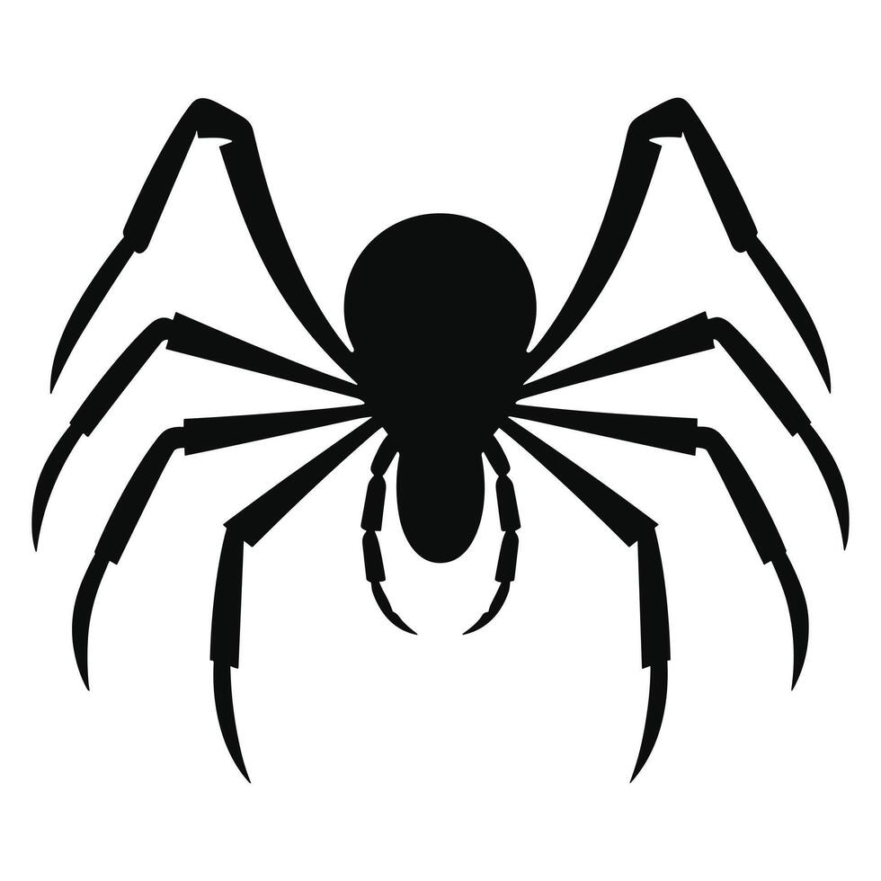 AI generated Spider black Silhouette vector. vector